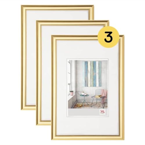 walther design bilderrahmen gold 30x40 cm 3er pack kunststoffrahmen