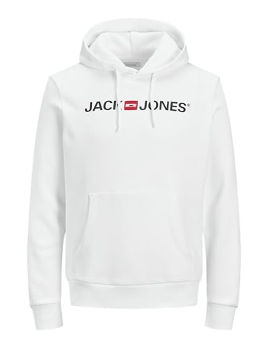 herren sweatshirt jack & jones corp logo kapuzenpullover basic weiß größe m