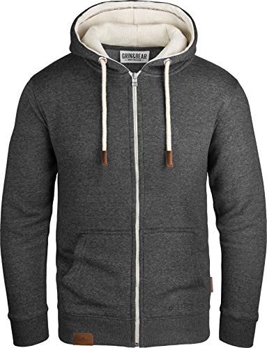 herren hoodie kapuzenjacke mit fleece innenseite von grin&bear - gec490