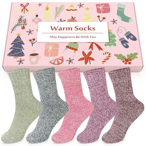 airabc thermosocken damen, wollsocken warm, dicke stricksocken, größe 35-42