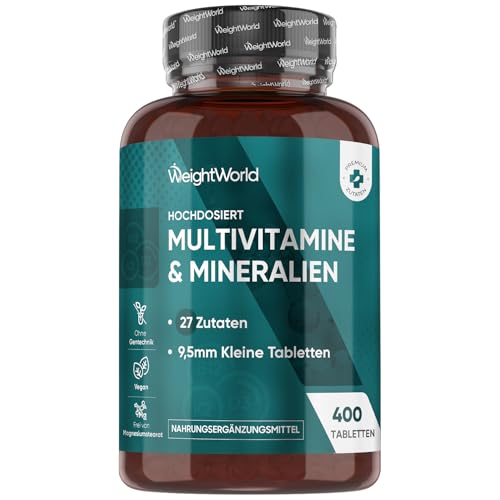 multivitamin tabletten 400 vegan 27 zutaten mit vitamin b komplex, c, magnesium - weightworld