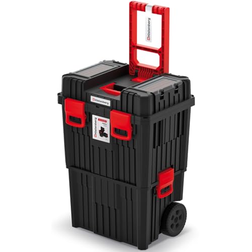 werkzeugtrolley 2 in 1 kistenberg mit rollen und griff
