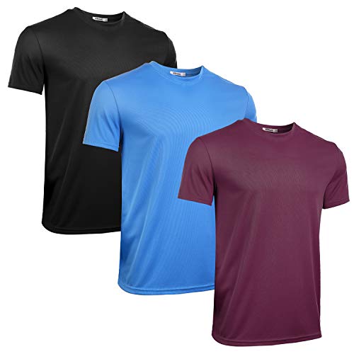 iClosam fitness shirts herren 3er pack atmungsaktive t-shirts sportkleidung kurzarm