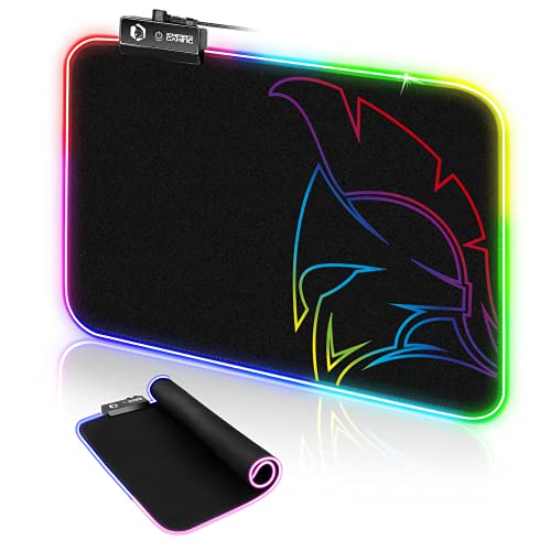 empire gaming mauspad rgb mit 12 beleuchtungsmodi, wasserfest, 300x230mm