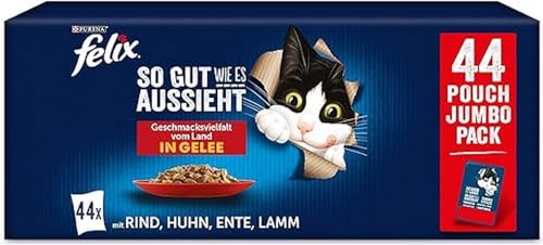 felix katzennassfutter in gelee geschmacksvielfalt 44x85g portionsbeutel