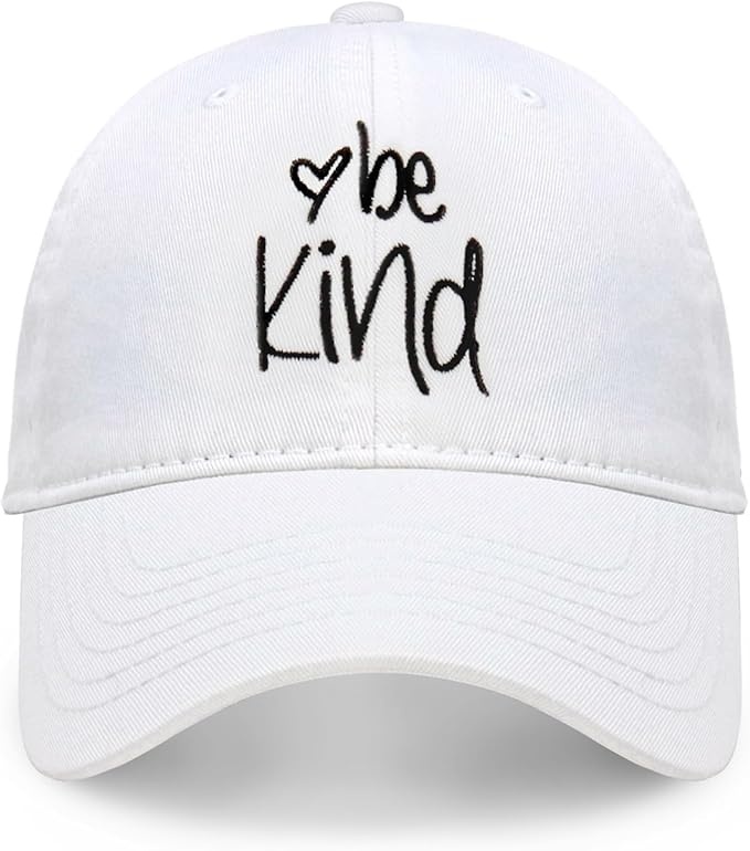 chok.lids be kind baseballkappe damen unisex baumwolle polo stil weiß