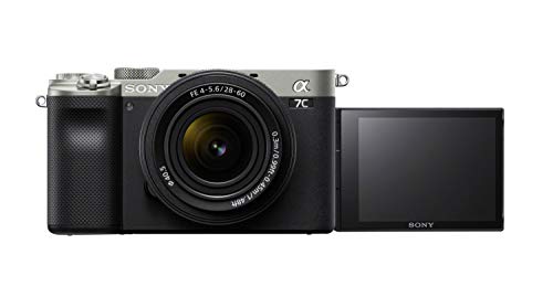 sony alpha 7c spiegellose kamera mit 28-60mm objektiv - silber schwarz