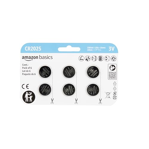 amazon basics cr2025 lithium knopfzellenbatterie 3 v 6 stück quecksilberfrei