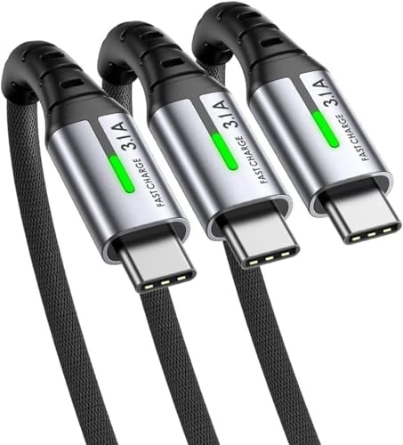 iniu usb c kabel 3er set 2m 2m 0,5m 3.1a nylon geflochten schnellladung für samsung iphone pixel ipad macbook