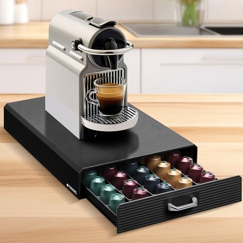 kapselhalter nespresso von navaris - aufbewahrung für 50 kaffeekapseln - schwarz