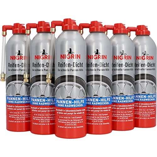NIGRIN Reifendicht 6 x 500 ml Pannenhilfe Reparatur Reifendichtmittel