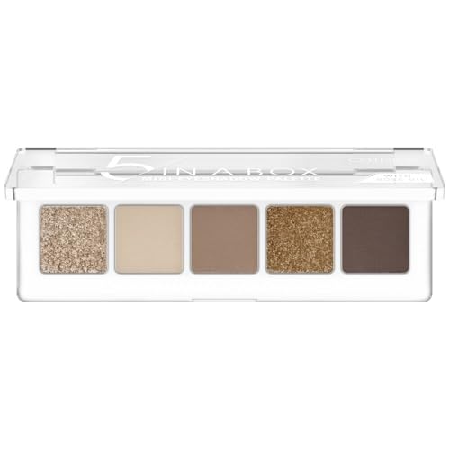 Produktbild: catrice mini eyeshadow palette 5 in a box golden nude look 5 nude töne vegan 4g