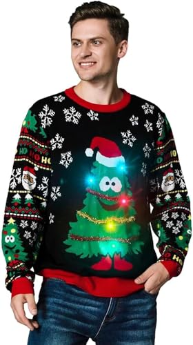 off the rack ugly christmas sweater unisex pullover mit led leuchten weihnachten