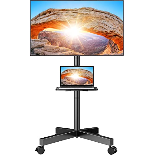 perlegear mobiler tv ständer mit rollen für 2360 zoll fernseher, höhenverstellbar, max. vesa 400x400mm