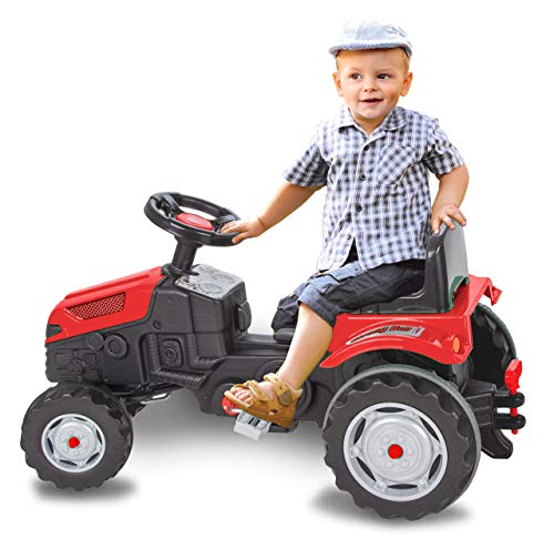 Trettraktor jamara strong bull rot mit Anhänger für Kinder