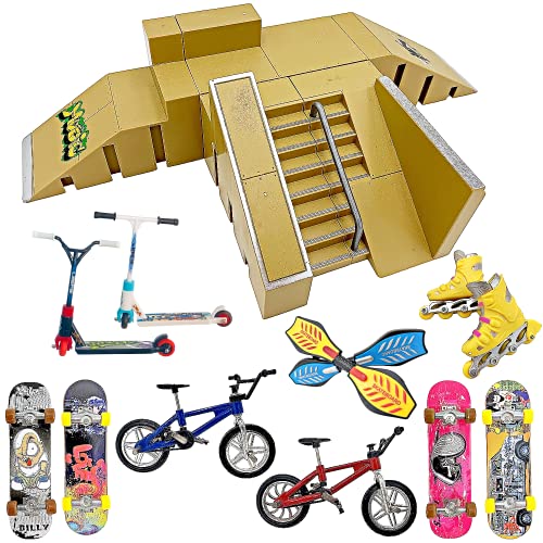 Produktbild: finger skateboard ramp set 16-teilig inkl. skateboards, rampen, scooter und bikes
