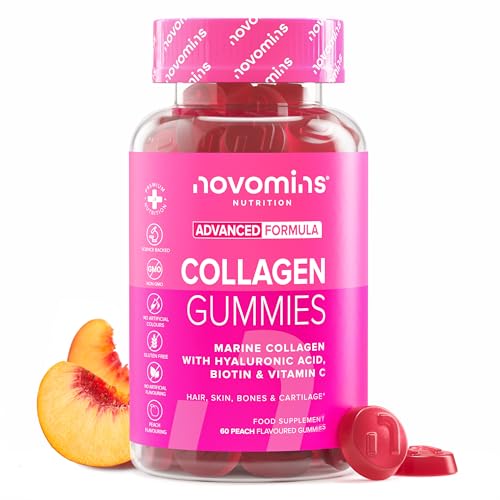 kollagen gummibärchen mit hyaluronsäure, vitamin c und biotin - 60 gummis - novomins