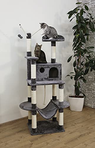 kratzbaum kerbl pet 84456 matt grau 59x52x180 cm 21,38 kg
