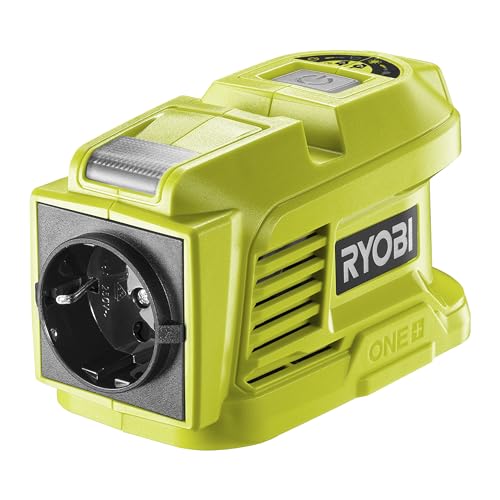 ryobi 18v one+ inverter mit 2 usb ports, led beleuchtung, 230v ac, 150w