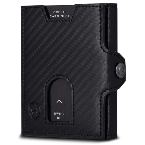 von heesen slim wallet RFID Nappaleder 5 Kartenfächer Münzfach carbon schwarz