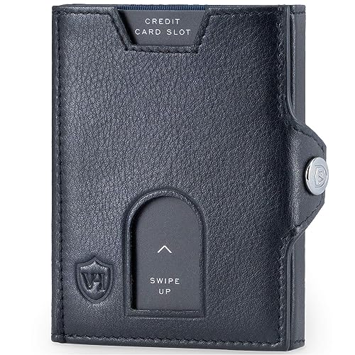 von heesen slim wallet mit münzfach, rfid schutz, echtleder geldbörse für herren und damen