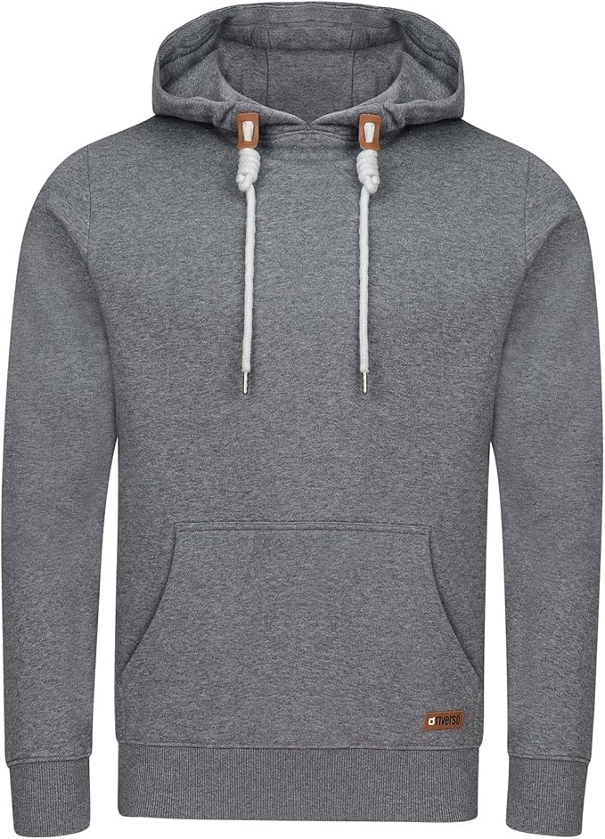 riverso hoodie herren grau melange kapuzenpullover sweatshirt regular fit XL