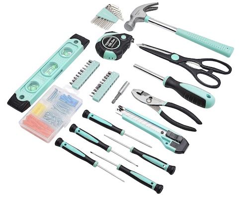 amazon basics haushaltswerkzeugset 142-teilig mit werkzeugkoffer 21,71