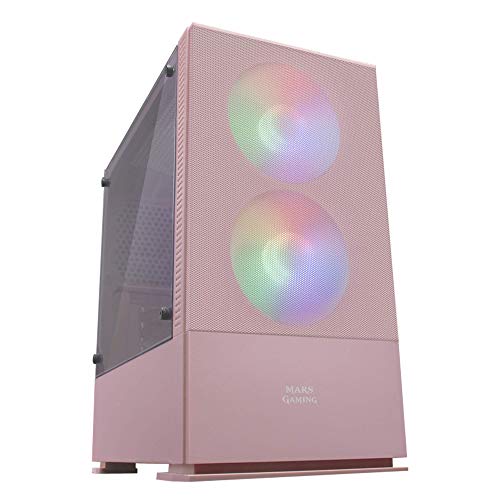 Produktbild: Mars Gaming MCZP kompakt pc gehäuse microatx front mesh pink