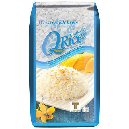 Produktbild: q rice 1kg weißer langkorn klebreis ab 3,51 euro statt 5 euro