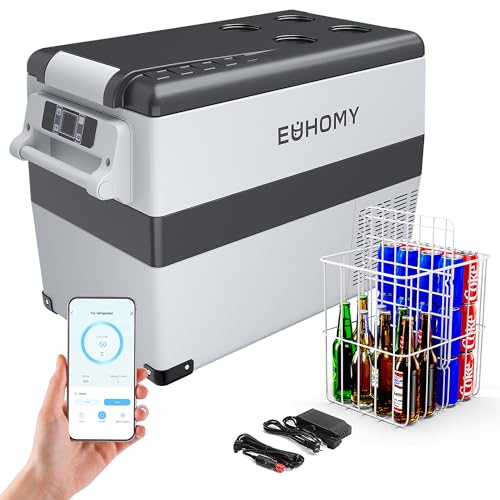 euhomy 12 v kühlbox compressor 45 l mit app, 12 v/240 v tragbarer kühlschrank
