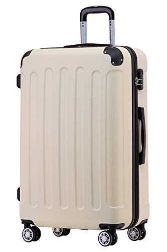 beibye hartschalenkoffer trolley handgepäck 4 rollen creme white l set m l xl