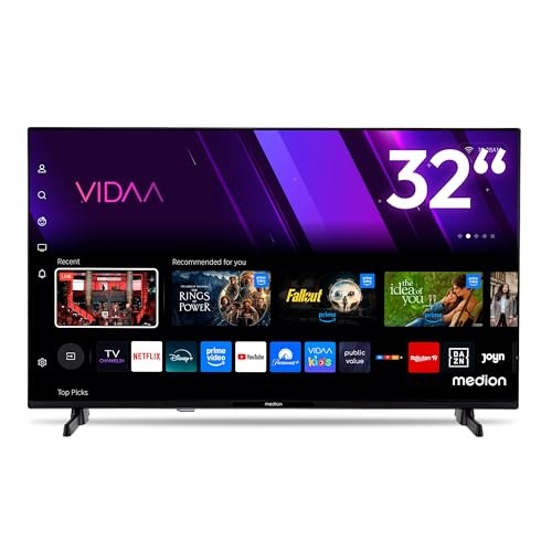 medion 80 cm (32 zoll) full hd smart tv, hdr, netflix, prime video, bluetooth, md 832101