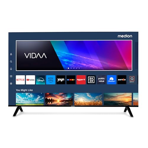 medion 850200 50 zoll 4k ultra hd smart tv, triple tuner, 3x hdmi, wi-fi, vidaa os