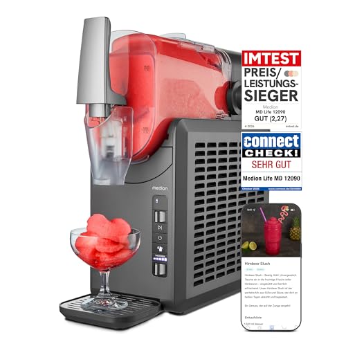 MEDION Slush Maschine MD12090, 2,6L Kapazität, 5 Getränkemodi, Kompressor