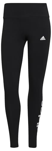 adidas high-waisted leggings damen mit logo, schwarz-weiß, größe S