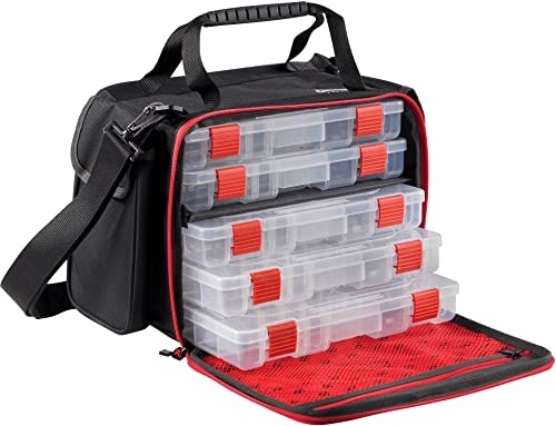 abu garcia angeltasche mit tackle boxen für crankbait, soft bait, jerkbait, swimbait, spinner
