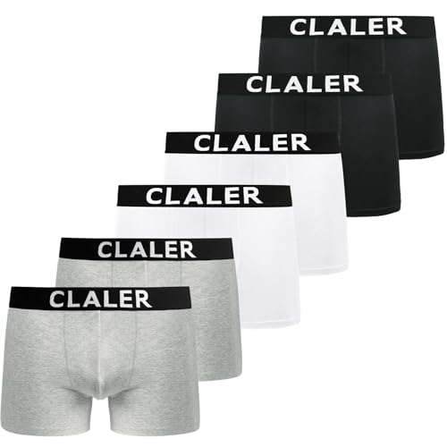 claler boxershorts herren 6er pack baumwolle unterwäsche männer sport kurzgröße m