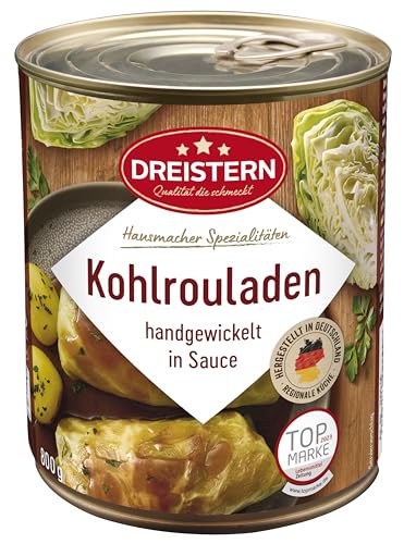 DREISTERN kohlrouladen 800g, würzige fleischfüllung in sauce, haltbares fertiggericht