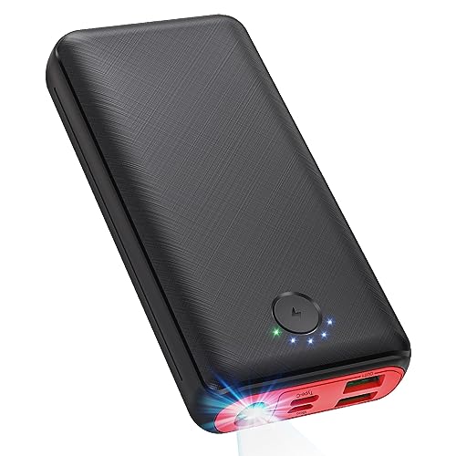 JIGA Power Bank 27000mAh, 22,5W, PD 20W, USB C, tragbares Ladegerät mit Taschenlampe, kompatibel mit iPhone, Samsung, Huawei