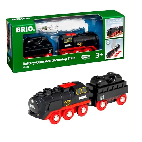 brio world batterie-dampflok mit wassertank und echtem dampf, ab 3 jahren