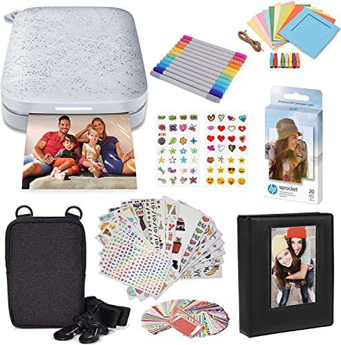Produktbild: hp sprocket portable bilddrucker 2x3 zoll starter-kit weiß