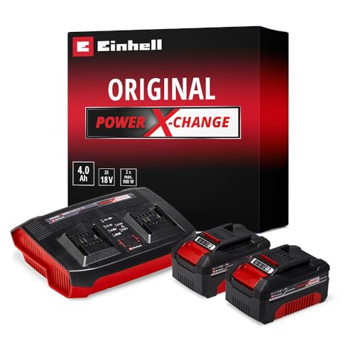 Produktbild: einhell power x-change starter kit mit 2 x 4.0 ah akku und ladegerät 18 v