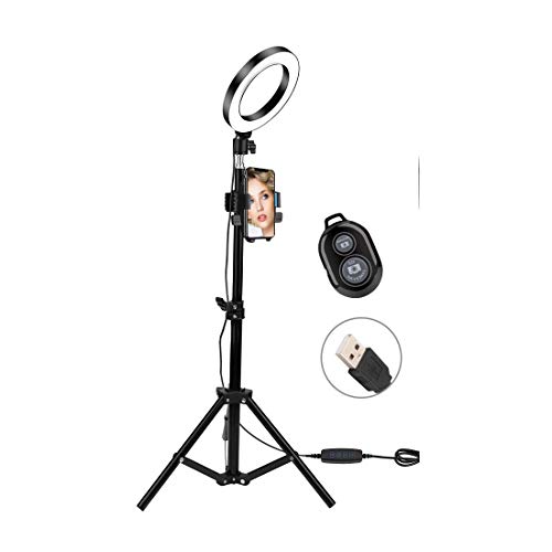 selfie ringlicht set 6" mit stativ und telefonhalter für youtube makeup foto video