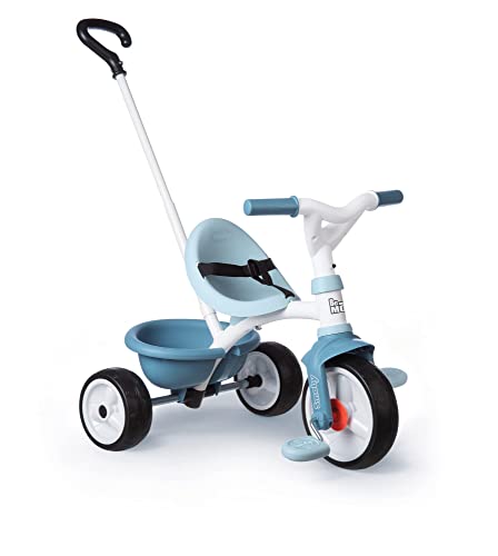 kinderdreirad smoby be move blau mit schubstange, sicherheitsgurt, ab 15 monaten