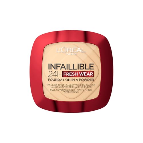 l'oral paris wasserfestes puder make-up 24h halt kompaktpuder nr. 180 rose sand 9 g