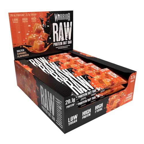 warrior raw protein flapjack riegel 20 g - zuckerarm, ballaststoffreich, salzkaramell