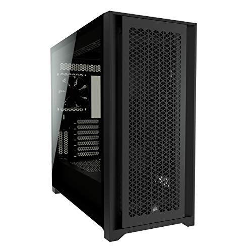 corsair 5000d airflow gehäuse mid-tower atx mit gehärtetem glas, schwarz, 2 lüfter