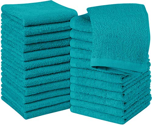 utopia towels 24 seiftücher 30x30 cm mit aufhängeschlaufen 100% baumwolle türkis