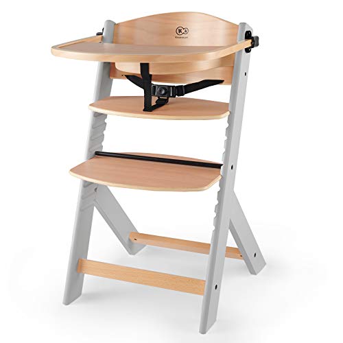 kinderkraft hochstuhl aus holz enock 3 in 1, babystuhl, verstellbar, grau, 6 monate bis 10 jahre