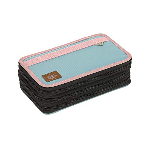 LÄSSIG 20-teiliges federmäppchen in unique rose, blue, black